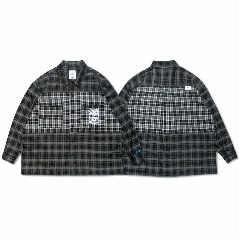 BLACK FLAG PLAID SHIRT 拼接 格紋襯衫【JBF23S005】