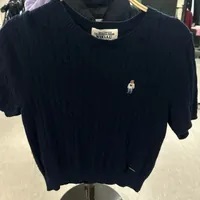 [S] WHO.A.U KNITTED BLOUSE,NAVY, WHKAD2401F-00-NAVY (SWAU270)