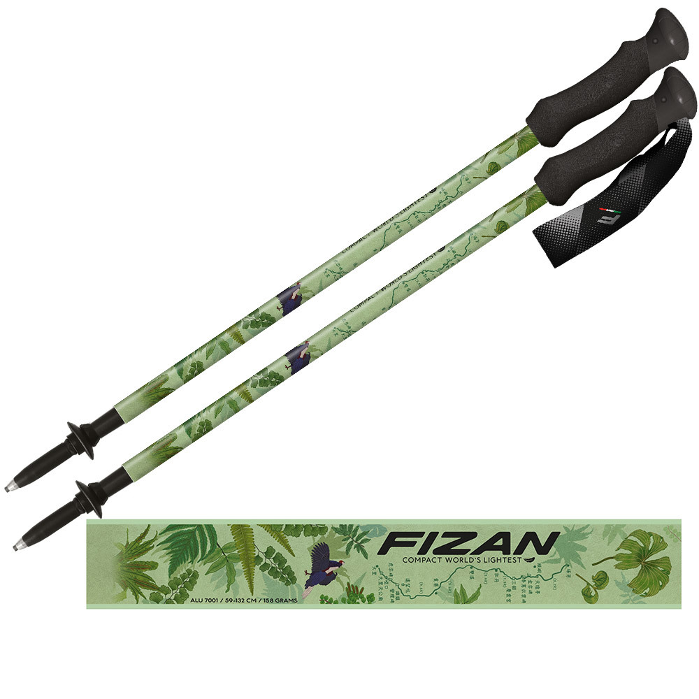【FIZAN】超輕三節式登山杖 淡蘭古道綠2入組 / FZS23.7102.TDL