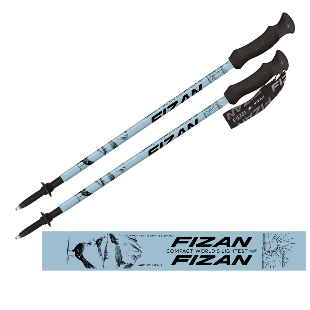 【FIZAN】超輕三節式健行登山杖2入特惠組 玉山藍 / FZS23.7102.TJB