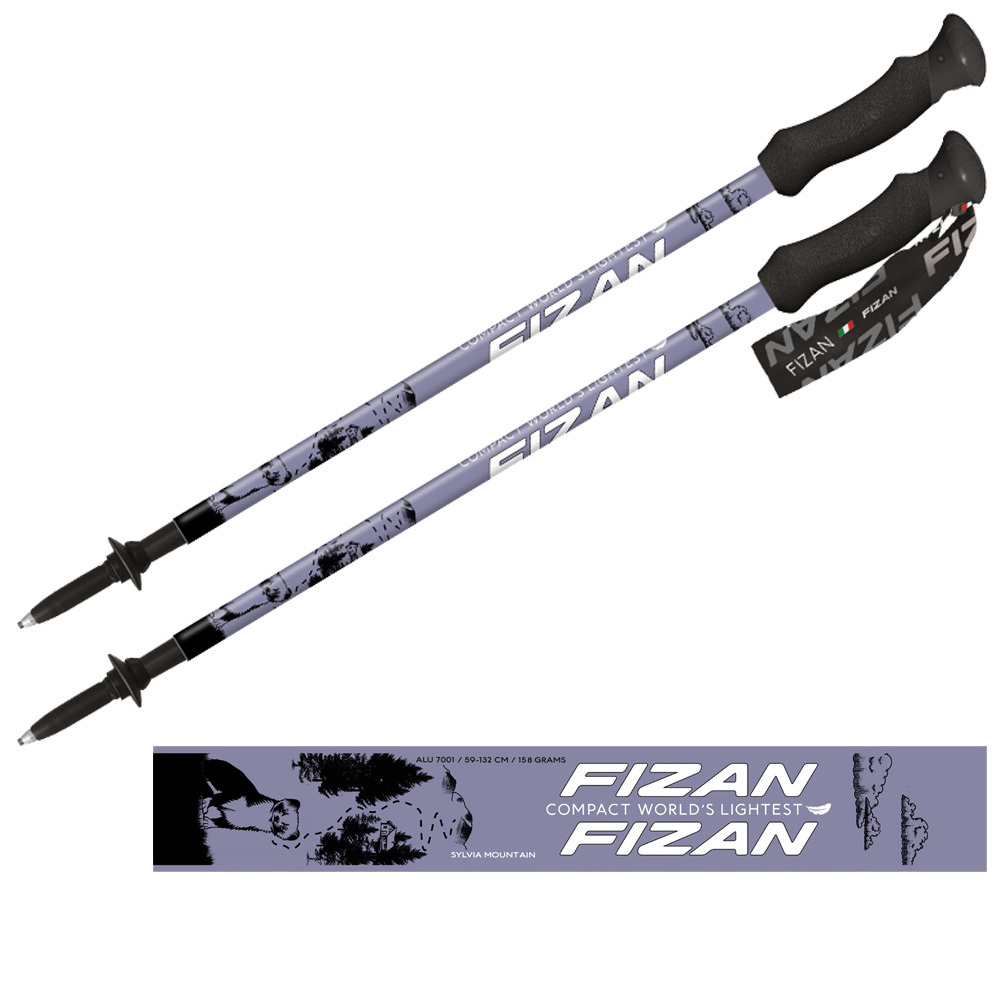 【FIZAN】超輕三節式健行登山杖2入特惠組 雪山紫 / FZS23.7102.TSP