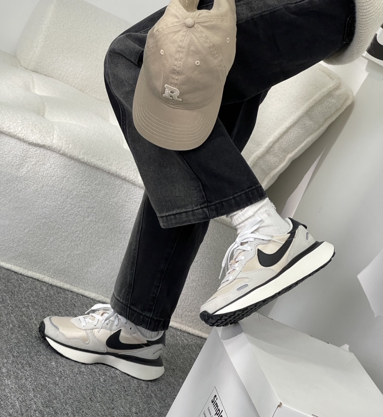 NIKE W PHOENIX WAFFLE 燕麥灰