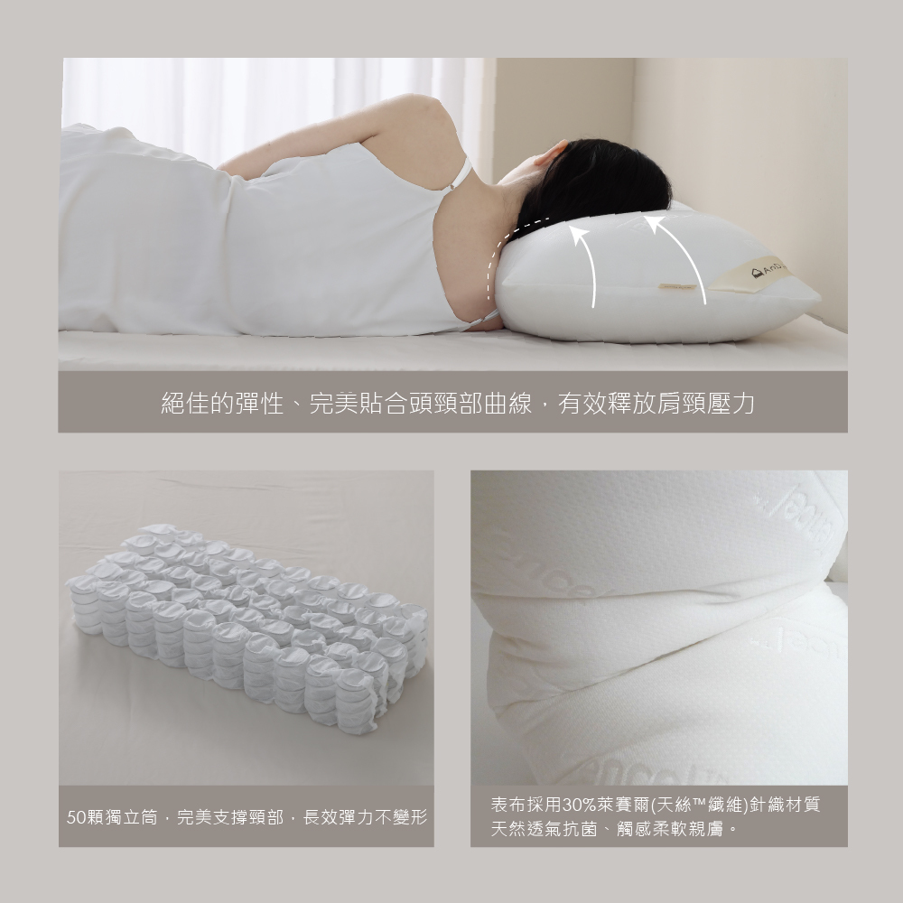 MIT天絲獨立筒支芯枕