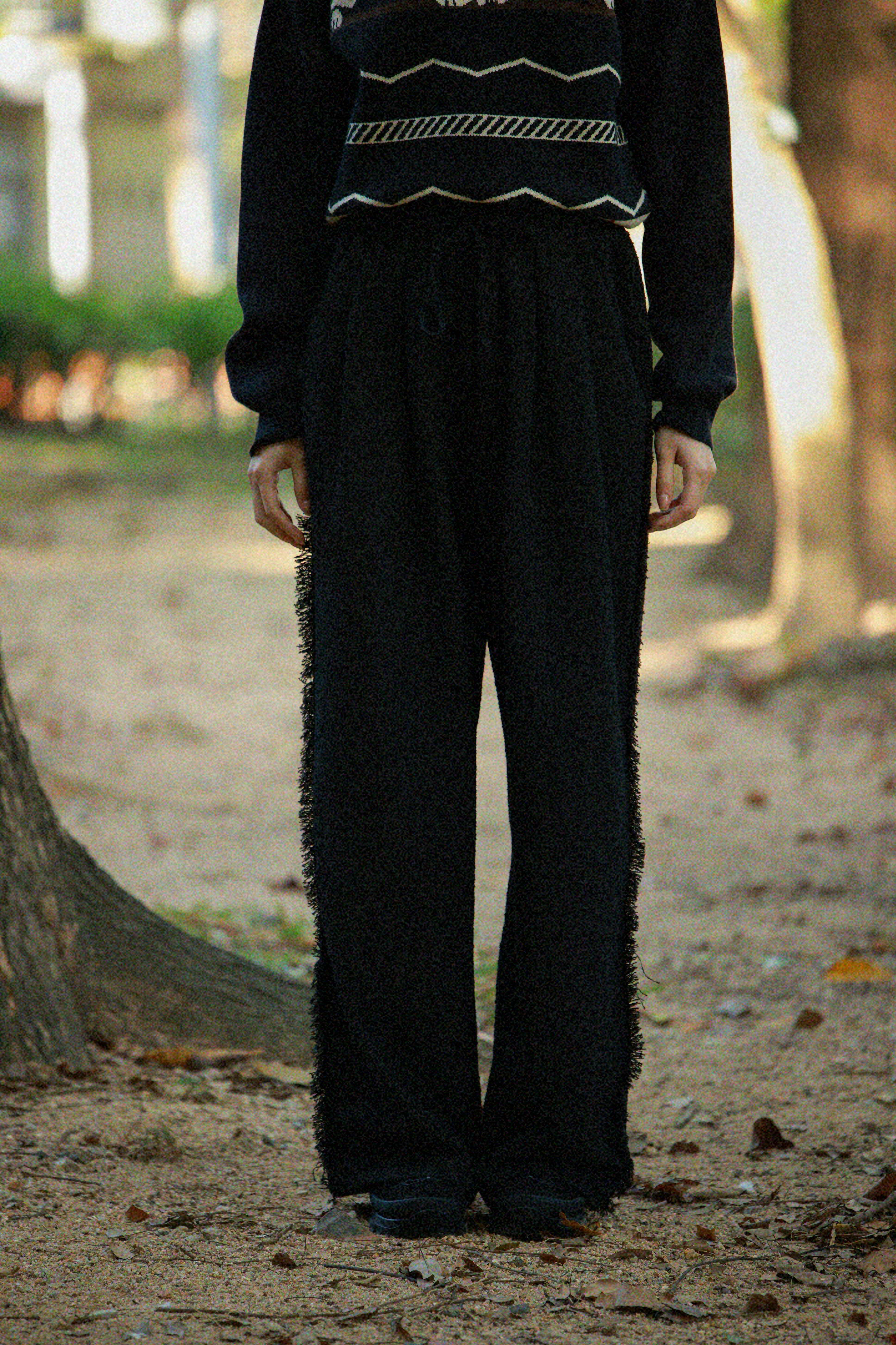 蘇蘇邊粒粒布闊褲（現貨款式）