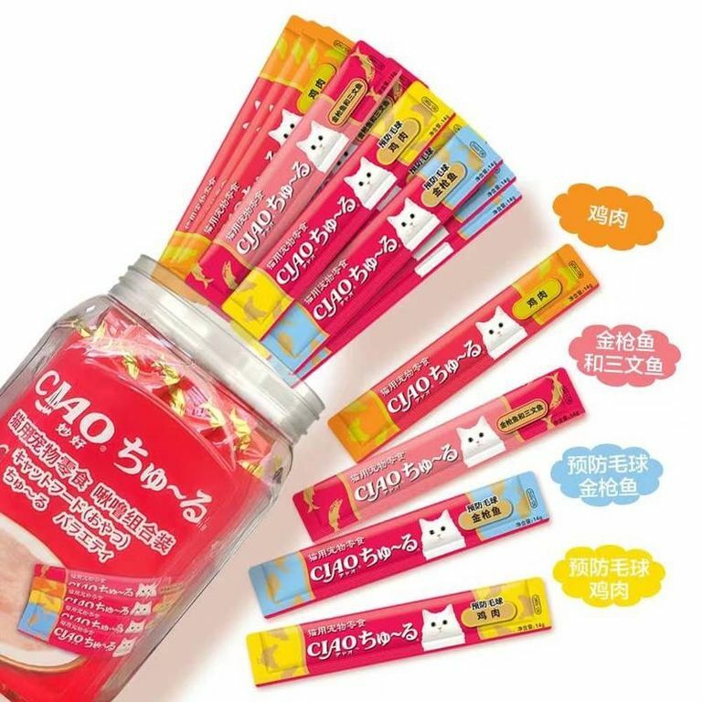 山姆 伊納寶 貓用寵物零食 啾嚕4種口味組合裝 14g (15條x4款)