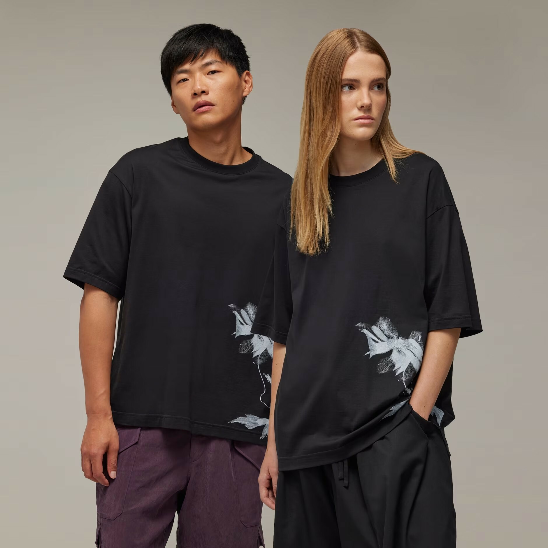 【 Y-3 GXS SS TEE 2 花卉圖案短TEE - 黑  】