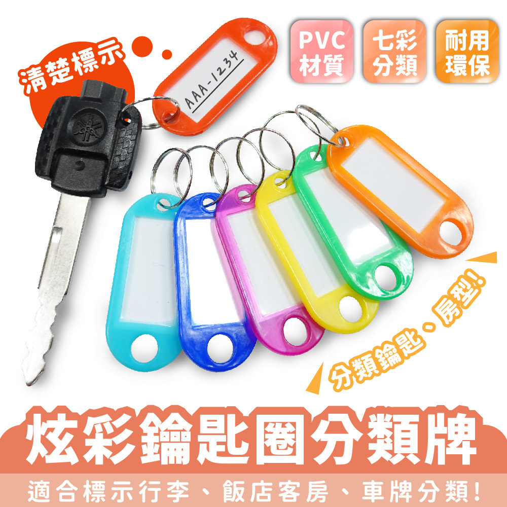 炫彩鑰匙圈分類牌｜鑰匙圈分類牌 分類牌 鑰匙圈標示