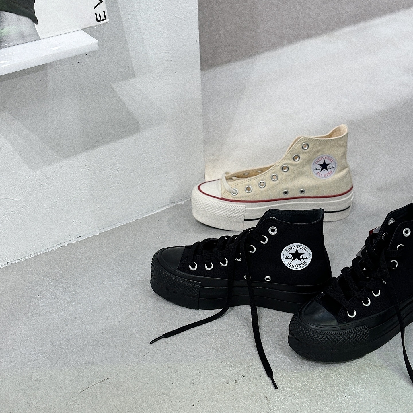 Converse All Star Lifted Hi 日本限定 厚底 顯腿長 全黑 奶油 帆布鞋 31311130 31311131