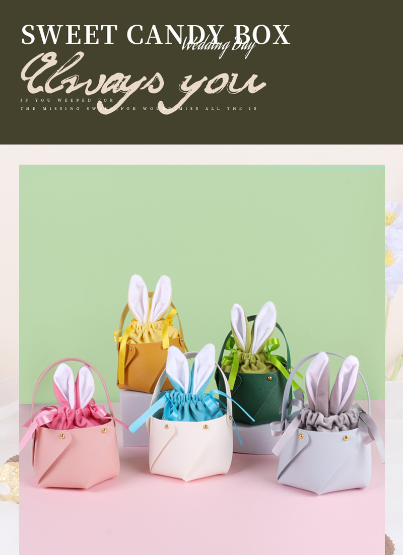 復活節皮桶兔耳手提籃子 M3345