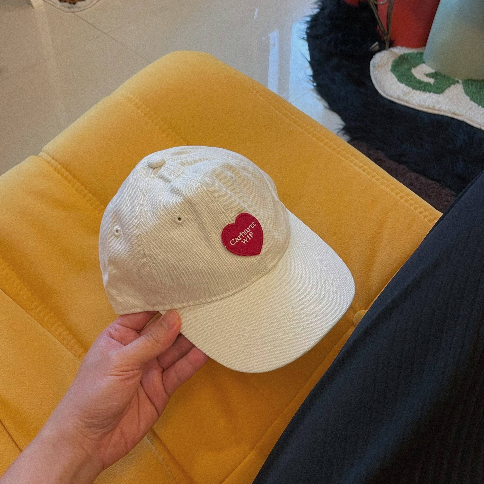 Carhartt WIP Heart Patch Cap 愛心刺繡 奶油白 厚磅 老帽 帽子