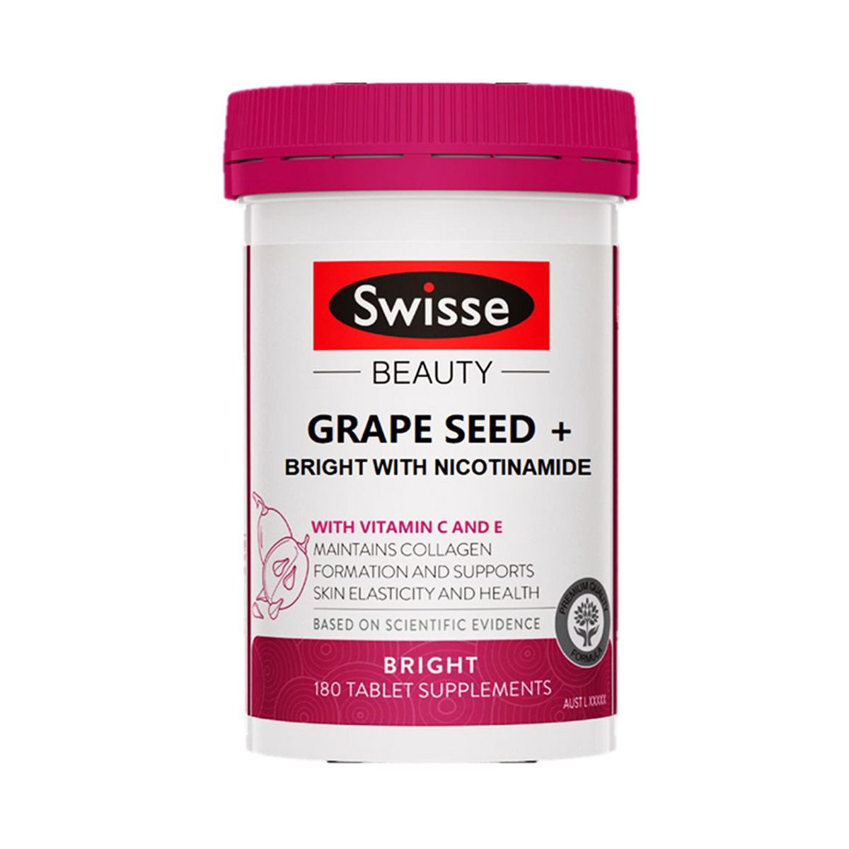 Swisse Beauty 煙酰胺葡萄籽煥膚亮白片 180粒