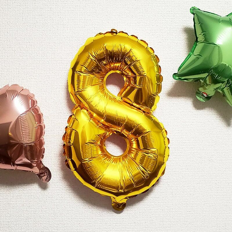 佈置用氣球/金、銀數字8