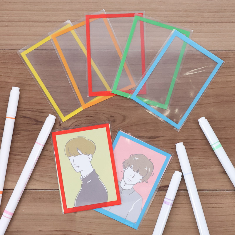 偶像小卡保護套/紅、藍框 6.6x9.1x0.01cm 22入