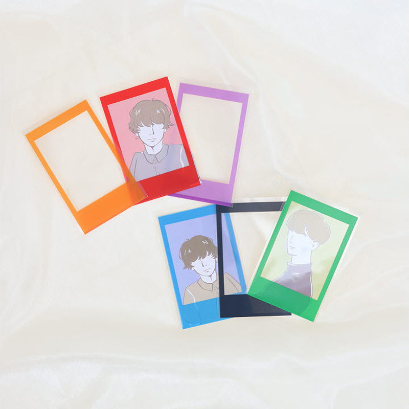 偶像小卡保護套/綠、橘框 5.7x9.2x0.01cm 22入