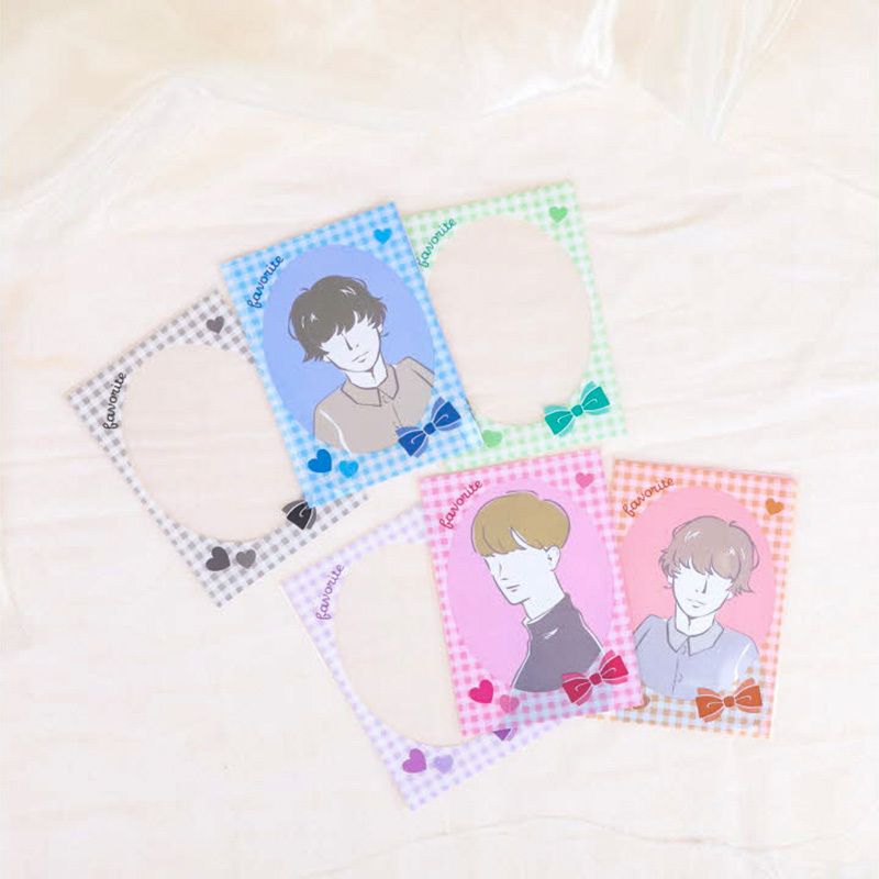 偶像小卡保護套/灰、紫格紋 9.4x13x0.01cm 18入