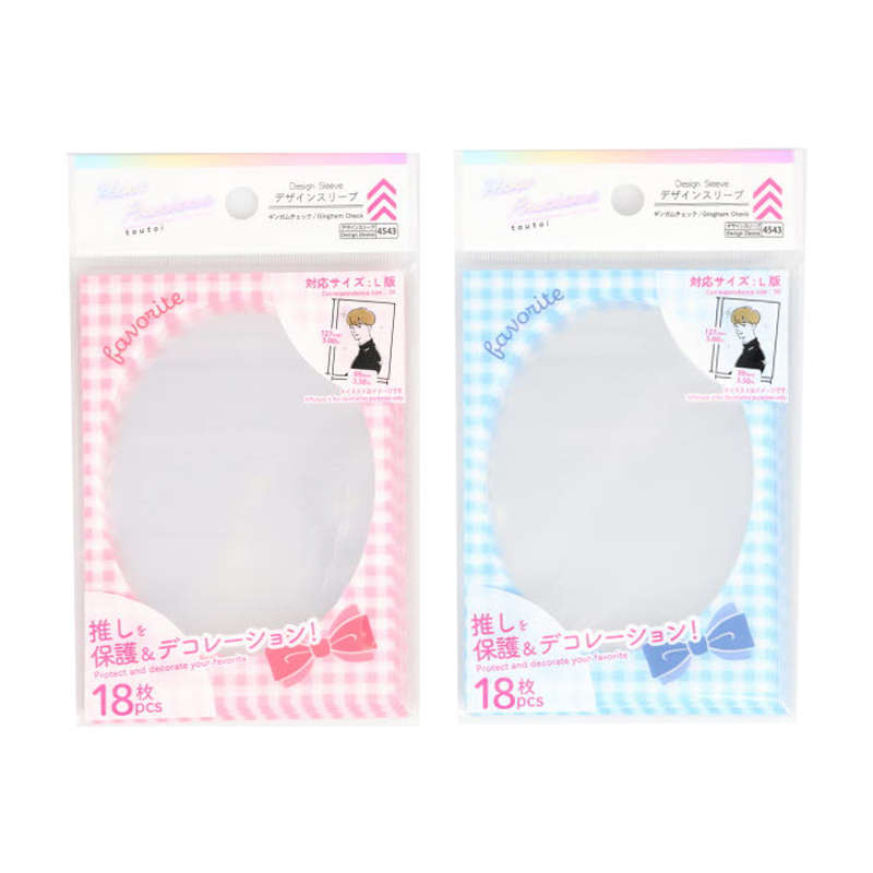 偶像小卡保護套/紅、藍格紋 9.4x13x0.01cm 18入