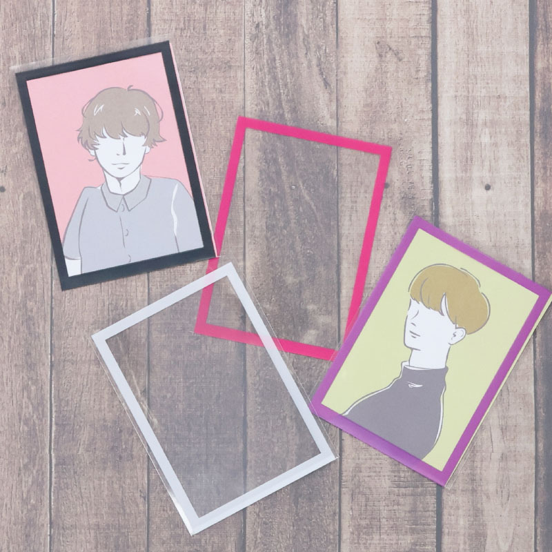 偶像小卡保護套/紫、粉框 6.6x9.1x0.01cm 22入