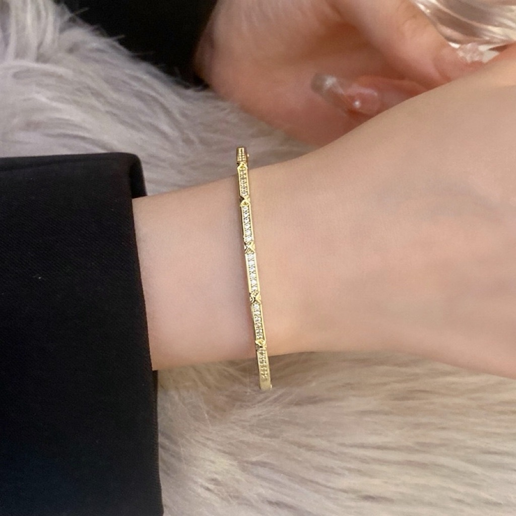 18k細緻白金鑽 x標配卡扣細手鐲/現貨1