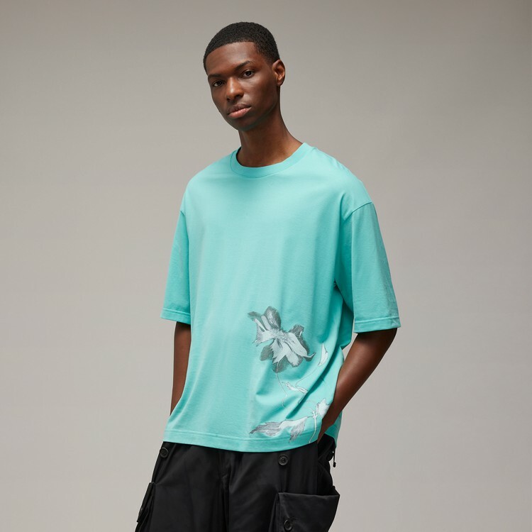 【 Y-3 GXS SS TEE 2 花卉圖案短TEE - 薄荷綠  】