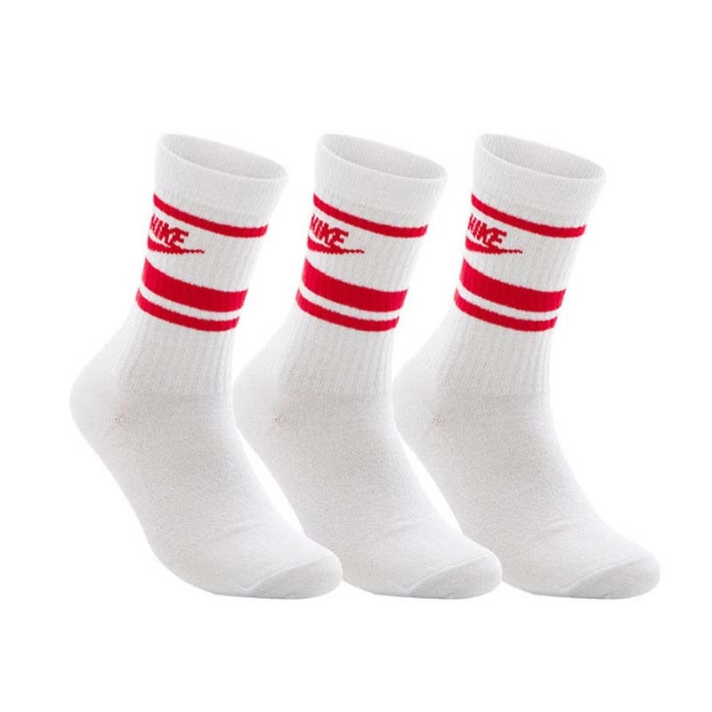 Nike Everyday Essential Crew Socks 三雙一組 長筒 襪子 白紅 襪子 男女款 DX5089-102 [台灣現貨]