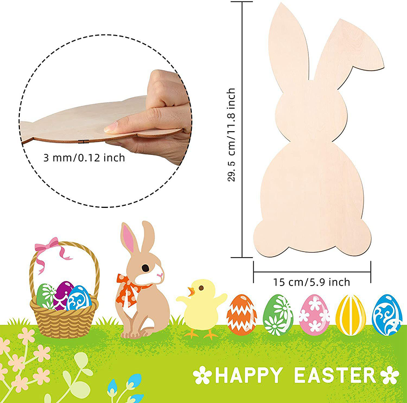 復活節DIY復木質兔子木(一片) M2736