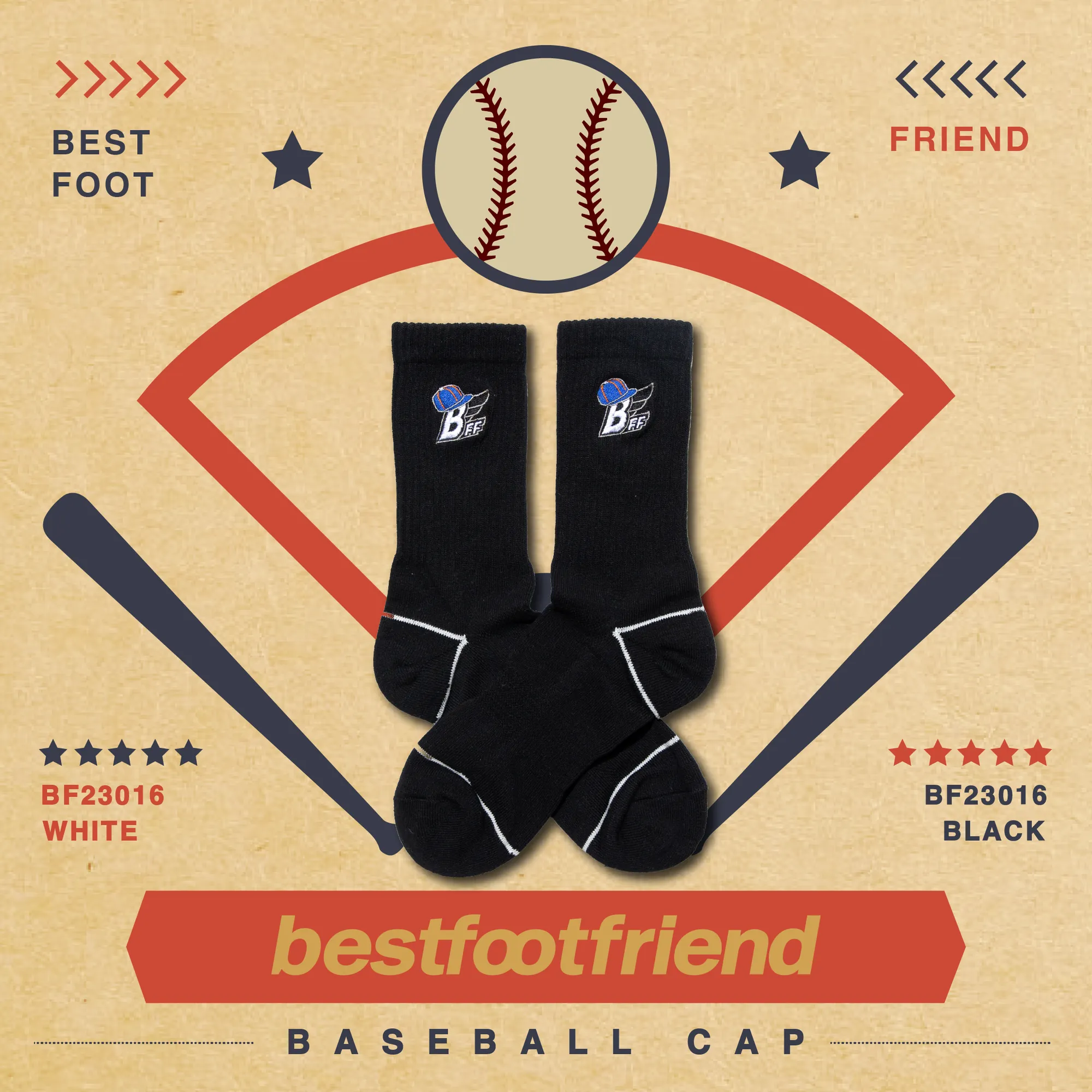 BFF Baseball Cap 棒球帽襪 2色 BF23016