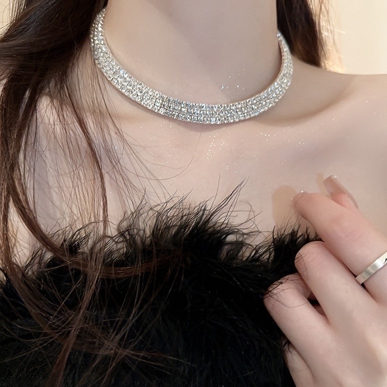 18k高奢華水鑽頸圈 Three size