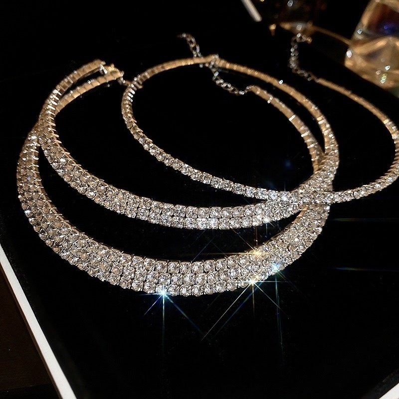 18k高奢華水鑽頸圈 Three size