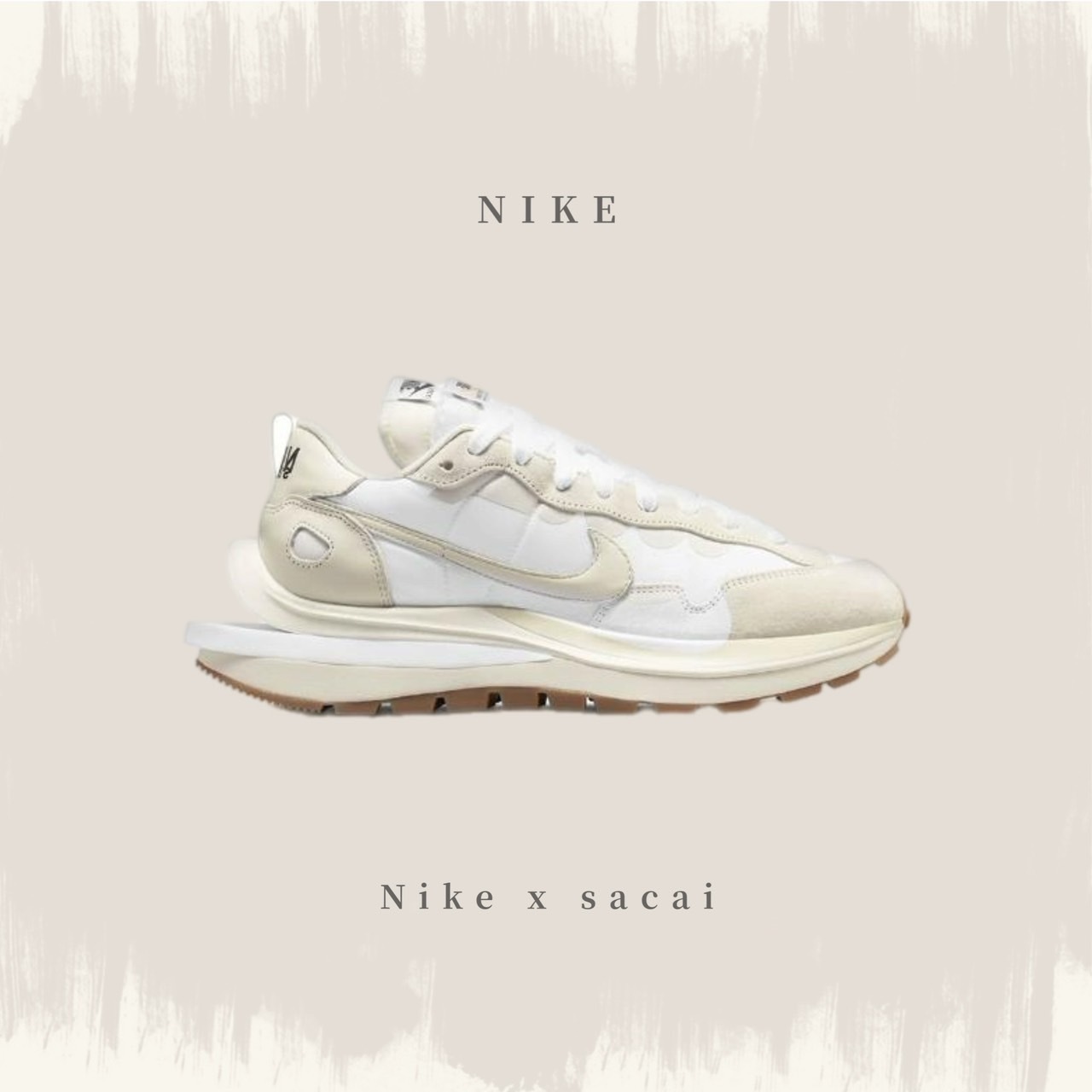 NIKE X SACAI VAPORWAFFLE 奶油白華爾夫餅男女情侶鞋DD1875-001