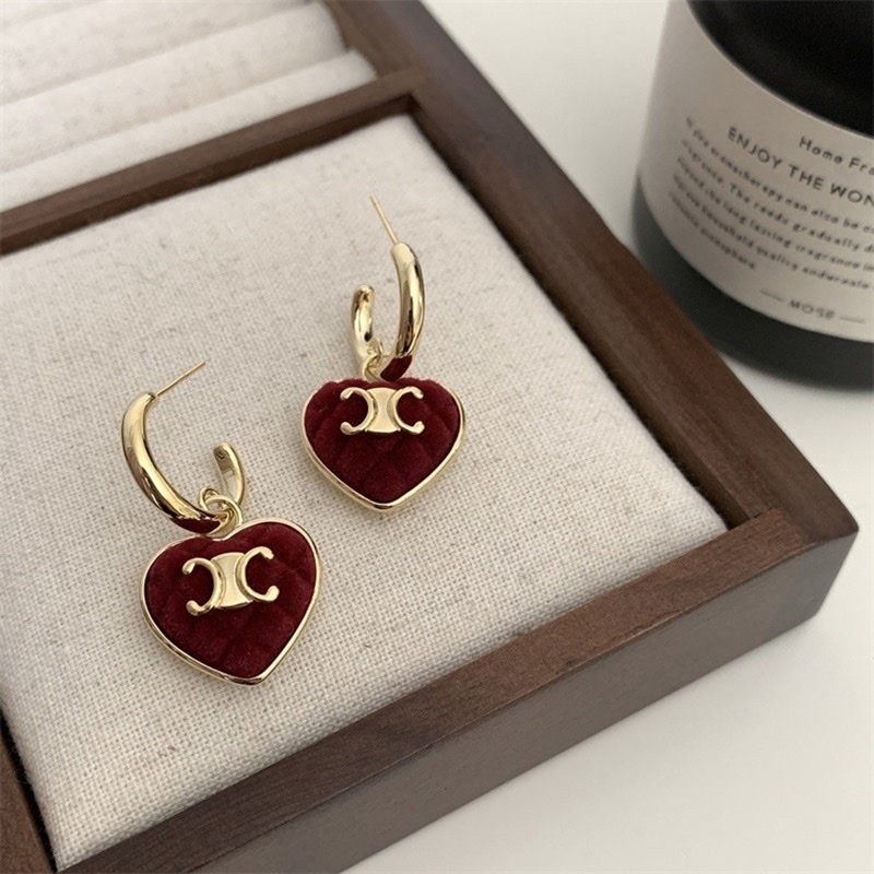 18k凱旋門紅絲絨金心墜/現貨2