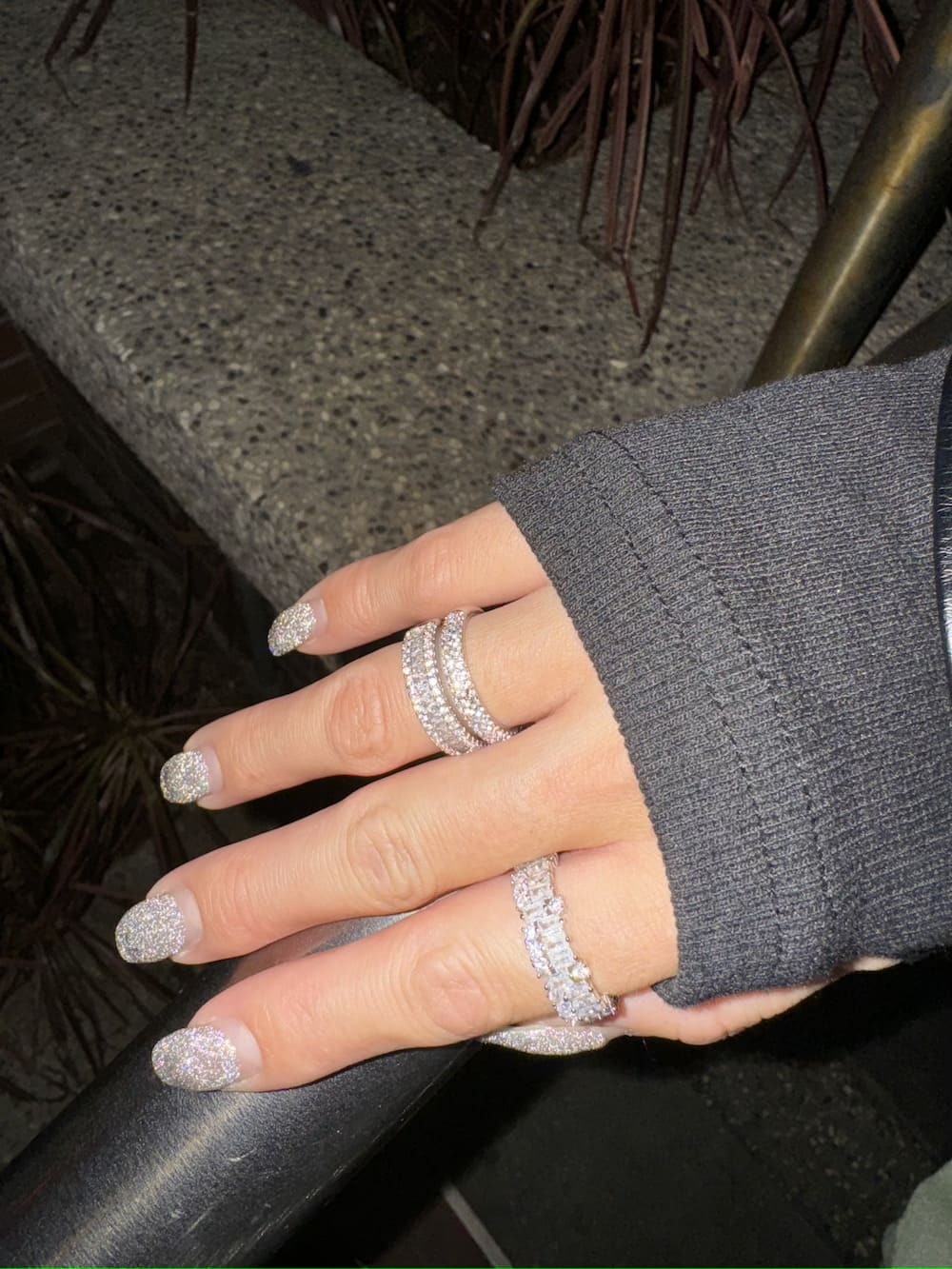 閃鑽雙環感戒指