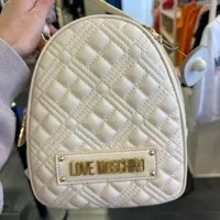 [S] LOVE MOSCHINO JC4021PP1FLA0110 QUILTED SMALL BACKPACK,WHITE, 71249100004 (SLM197)
