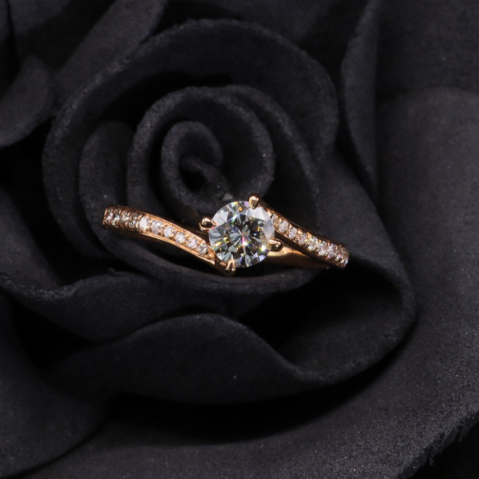 18K Rose Gold 0.45ct Diamond Ring