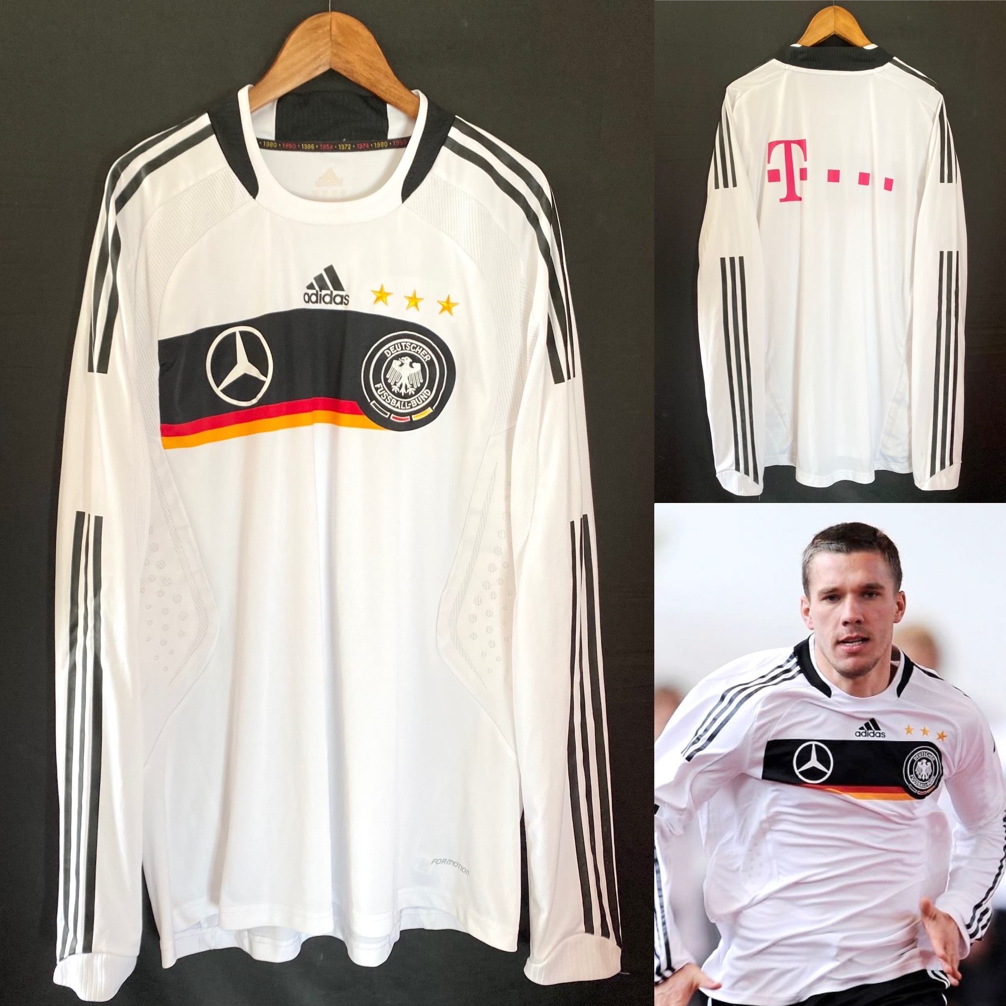 (落場版) 德國 2008 Adidas 主場長袖落場版訓練球衣