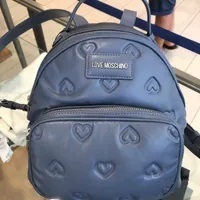 [S] LOVE MOSCHINO JC4038PP1FLD0707 HEART SMALL BACKPACK,BLUE, 8058051568910 (SLM199)