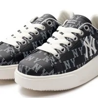 [S] MLB CHUNKY CLASSIC ALL OVER MONOGRAM NEW YORK YANKEES SNEAKERS BLACK, ASXCCM3N-50BKS (SMLB313)