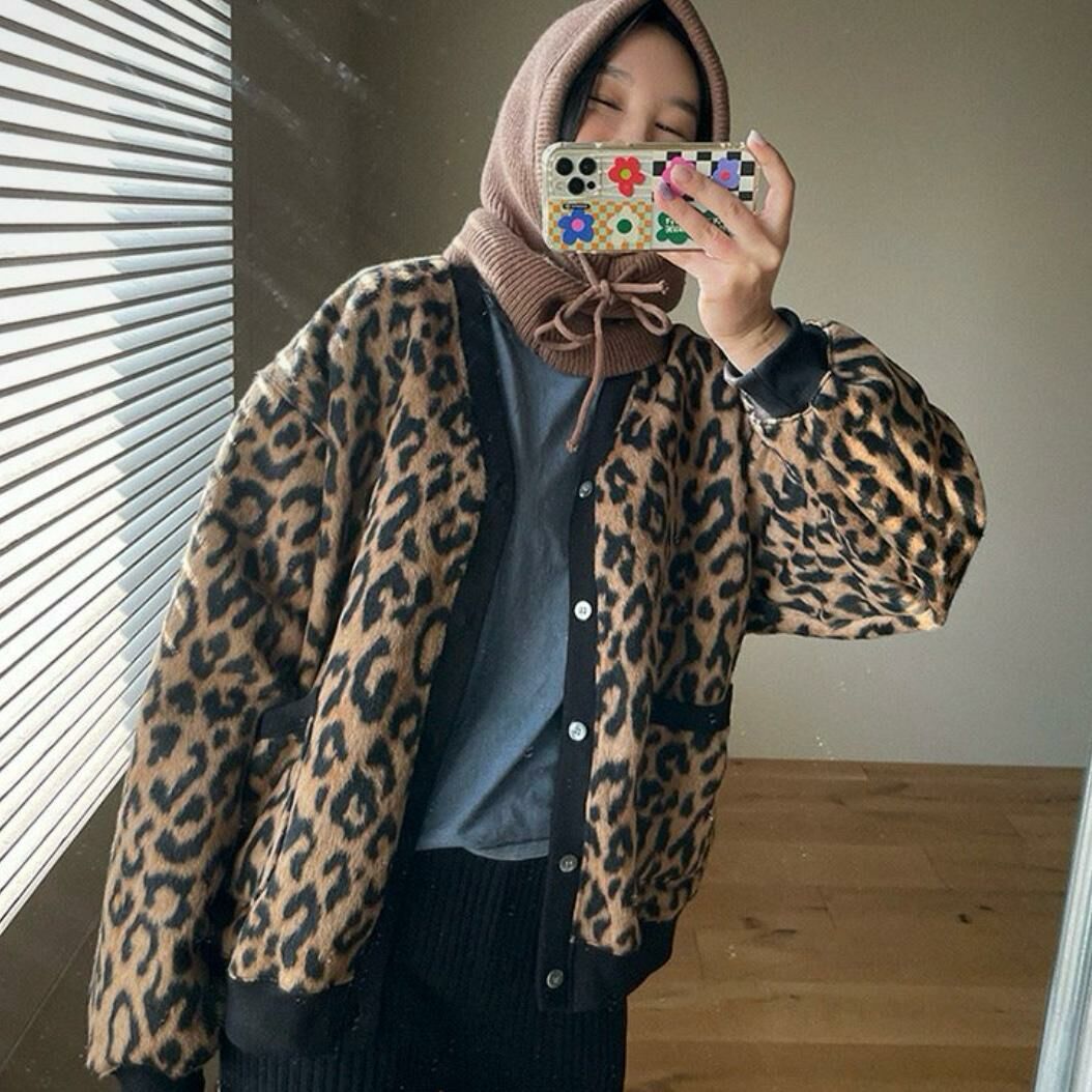 豹紋V領開胸外套 12GAUGE-024JK