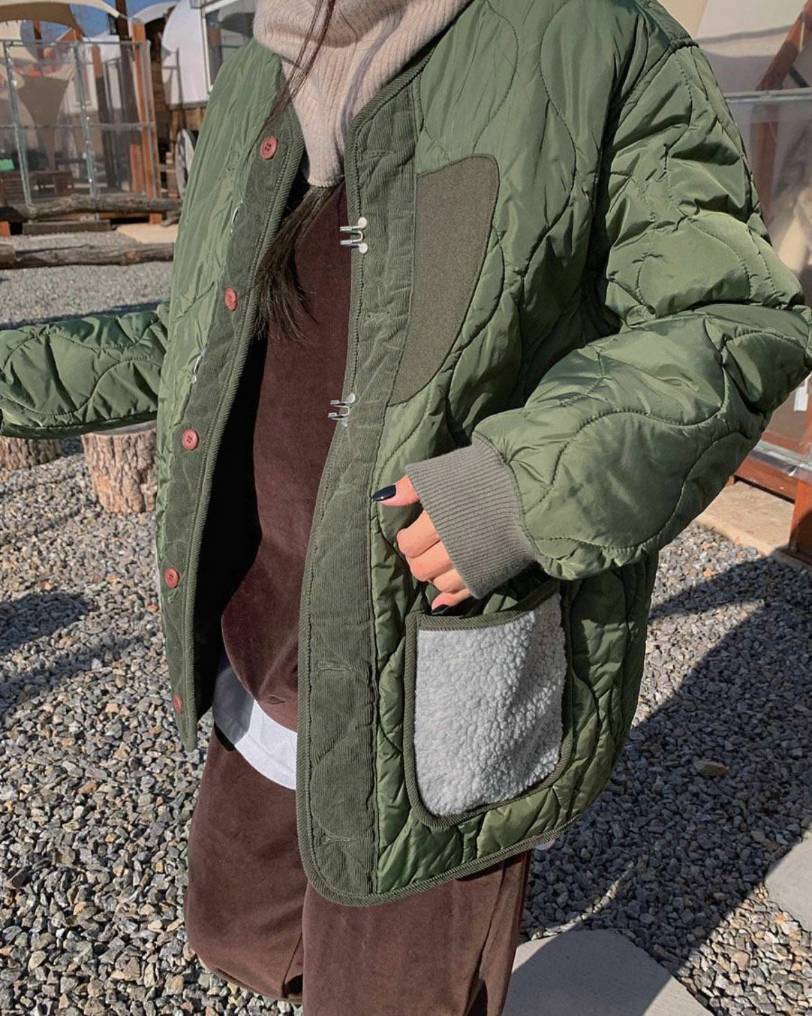 拼色開胸外套 (薄夾棉) 12GAUGE-025JK