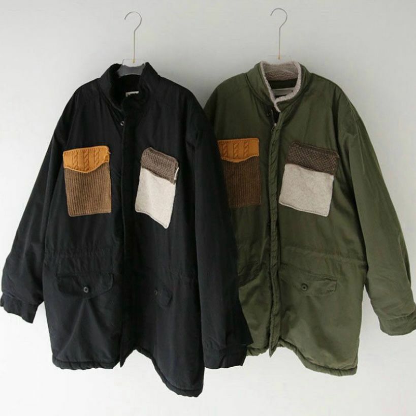 企領拼袋拉鍊長褸(絨毛底) 12GAUGE-026JK