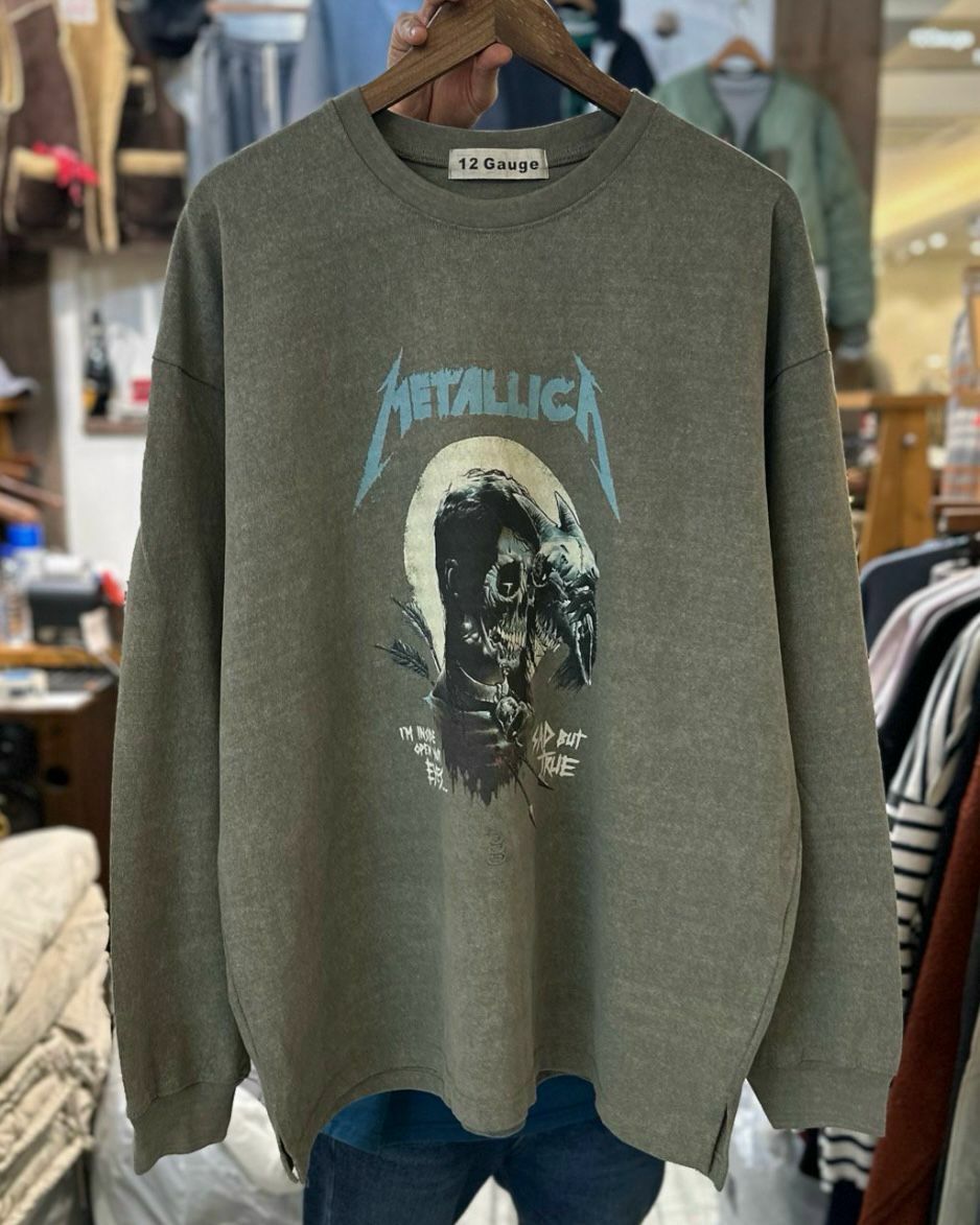 Metallica英文字圖案長袖衫 12GAUGE-027T