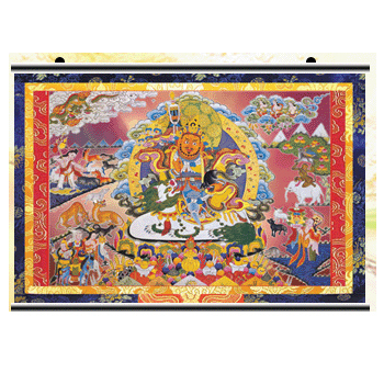 財寶天王{油畫布}唐卡(大120*90公分)【十方】111300