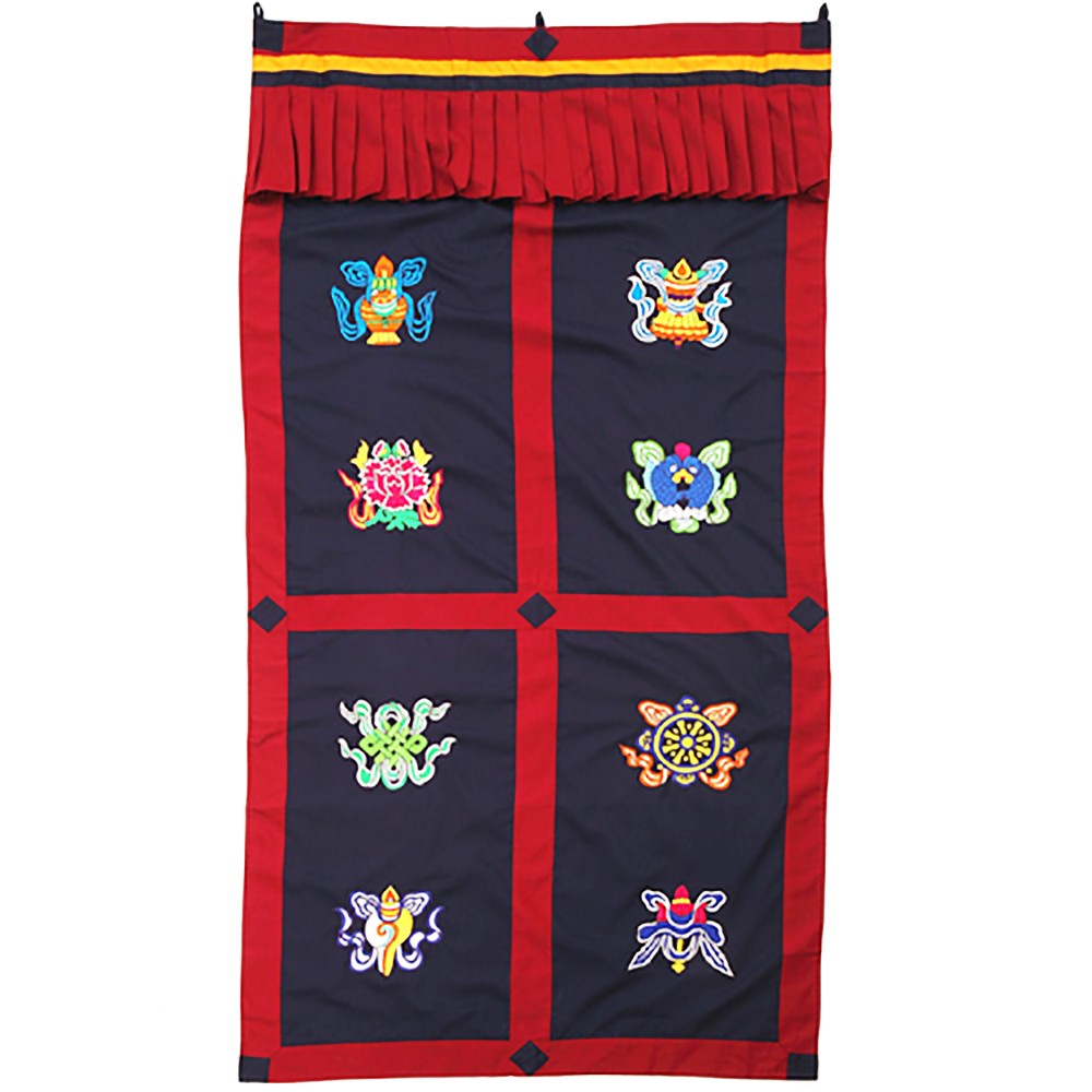 八吉祥門簾{藍色}【十方】124293