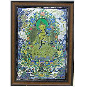 強巴佛唐卡A4相框{銀色}【十方】115809