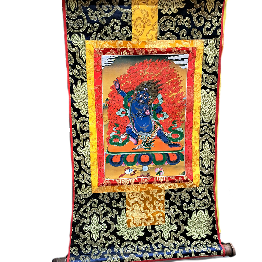 金剛手菩薩(緞布/描金)唐卡60A【十方】124061