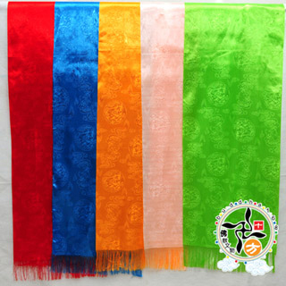 哈達龍鳳絲布黃色180-214*45cm 大【十方】135163