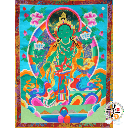 綠度母{手繪堆繡}唐卡極品【十方】135307