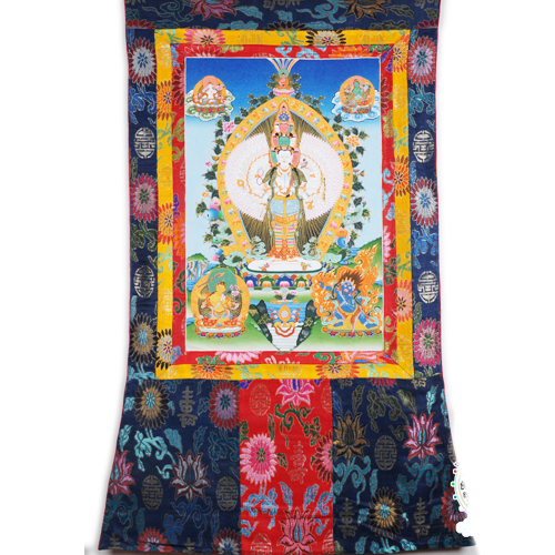 千手觀音菩薩{手繪/礦物彩}唐卡極品【十方】135309