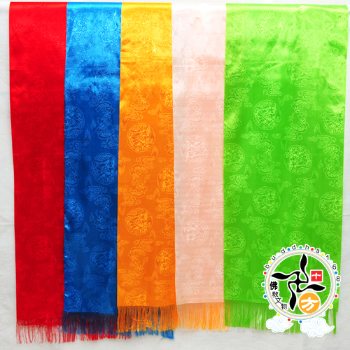 哈達龍鳳絲布綠色140-150*35cm 小【十方】134236