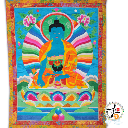 藥師佛{手繪堆繡}唐卡極品【十方】135301