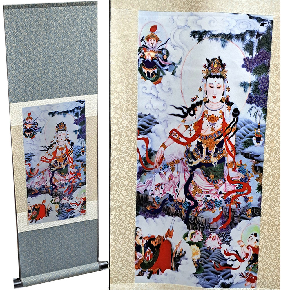觀自在菩薩{絲綢}掛圖 高90*36公分【十方】139766